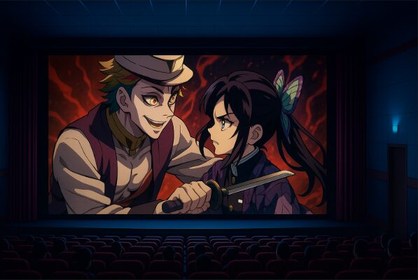 劇場版アニメ『鬼滅の刃 無限城編』で描かれる童磨としのぶの対決を連想させるビジュアル
