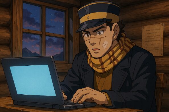 アニメ風の若者がスマートフォンで公式Xや配信情報をチェックしているシーンのイラスト